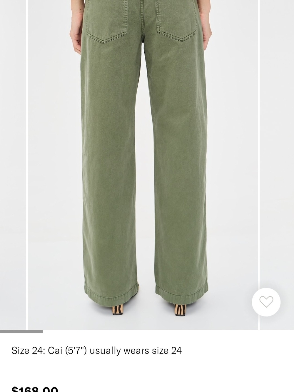 Pistola Wren Olive Green Wide-Leg Women’s Jeans - Picture 2 of 3